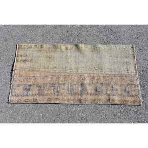 Alfombra Turca Vintage de 1.7x3.2 pies, Alfombra Pequeña, Alfombra Ikat Marrón - Product Image 3