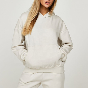 Chándal personalizable con capucha para mujer 2025 algodón polar de secado rápido transpirable logotipo personalizado pantalones de chándal de dos piezas 100% - Product Image 2