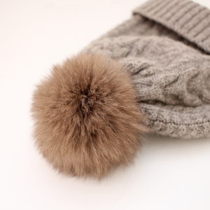 หมวกบีนนี่ขนแกะมองโกล100% คุณภาพระดับพรีเมี่ยมหมวกสีเทาออร์แกนิกใส่ได้ทั้งชายและหญิงมีพู่เพื่อให้ความอบอุ่นกับชายหาดและการเดินทาง - Product Image 3