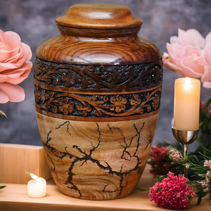 Diseño elegante, mejor vendido, urna de madera, urna de cremación de metal con colores y tamaños personalizados para el hogar con diseño de venas - Product Image 3