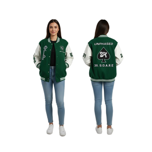 Chaqueta de invierno Varsity para hombre, abrigo con letras de estilo béisbol moderno, abrigo cálido de mezcla de algodón duradero para clima frío - Product Image 1