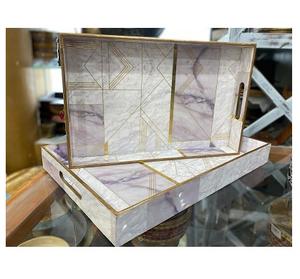 Ensemble de service élégant plateau en bois de noyer et paulownia de taille personnalisée plateau à thé rectangulaire vintage avec manche en bois massif pour un usage domestique - Product Image 3