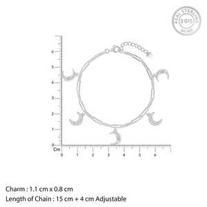 Pulsera fina de plata de media luna - Product Image 4