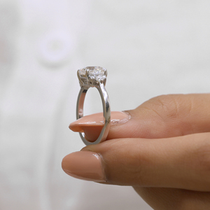 VINSON 2 Carat <b>Cushion</b> Cut moissanite Vintage Style Wedding Ring, Nature inspired <b>Flower</b> Shape Ring for Gift - Product Image 5