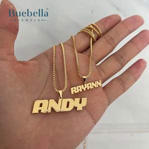 <b>Customized</b> 925 Sterling Silver Moissanite Diamond Pendant <b>Necklace</b> Personalized <b>Name</b> & Couple Jewelry - Product Image 3