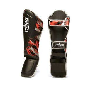 Protección de alta función Espinilleras de cuero puro MMA Boxeo Instep Sparring Kickboxing Gear Pierna Guards Calentadores para Muay Thai - Product Image 6