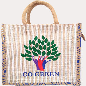 Producto de Venta caliente de alta calidad logotipo personalizado yute bolsa de compras bolsa de lona de algodón artículo personalizado estilo patrón carta promoción IND - Product Image 2