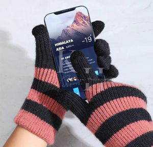 Gants tactiles tricotés en coton 100 % biologique de haute qualité, respirants et écologiques, longueur poignet, pour protéger bébé en toutes saisons - Product Image 2