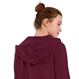 Pantalon de survêtement à capuche zippé en molleton de coton décontracté pour femmes survêtements tricotés deux pièces solides avec logo avant imprimé pour l'automne - Product Image 6