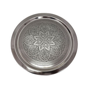 Nueva llegada de alta calidad plato de metal textura plateada diseño americano bandeja plato para servir Mesa vajilla superior - Product Image 5