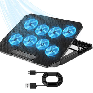 Base de Refrigeración para Portátil de Plástico con 8 Ventiladores y Dos Puertos USB, Ventiladores Dobles para Portátiles de 12 a 15.6 Pulgadas, en Stock - Product Image 2
