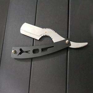 Maquinilla de afeitar plegable para salón de barbería, herramienta recta de acero inoxidable, venta al por mayor - Product Image 1