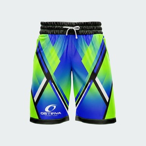 Breathable Quick Dry Basketball <b>Shorts</b> for Adults Unisex Custom Heat-Transfer Printed Team Name Logo 100% <b>Polyester</b> 180g Low MOQ - Product Image 3