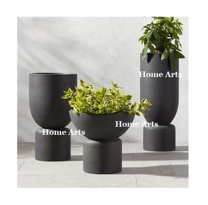 Lot de 3 jardinières en pot de différentes tailles design fabuleux jardinière de couleur noire jardinière de forme ronde de qualité supérieure - Product Image 1