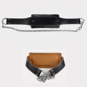 Cinturón de Peso Resistente de Cuero con Cadena de Acero para Dominadas y Entrenamiento con Pesas - Product Image 3