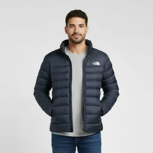 แจ็คเก็ตขนเป็ดสีน้ำเงินสำหรับผู้ชาย, เสื้อแจ็คเก็ตขนเป็ดสีฟ้าสำหรับฤดูหนาวอบอุ่นด้วยการออกแบบโลโก้ปัก - Product Image 1