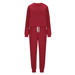 Conjunto de 2 piezas de color sólido de gran tamaño con hombros caídos, Sudadera con capucha para mujer y pantalones para correr, ropa de calle para uso diario - Product Image 2