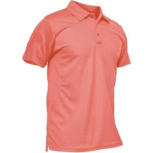 T-shirt de golf d'été pour hommes, avec décoration respirante à boutons, à manches courtes, solide, évacuant l'humidité, pour hommes. - Product Image 1