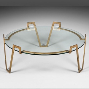 Meuble style salon rond moderne pieds en métal argenté Table d'appoint en métal moderne - Product Image 6