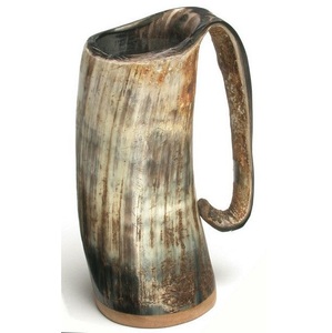 Taza Premium Hecha a Mano de Cuerno de Buey Pulido, Estilo Vikingo, Animal, Religiosa, Ecológica, para Vino o Cerveza, Tamaño Personalizado - Product Image 1