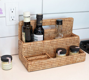 Panier polyvalent, pratique et à deux niveaux en rotin naturel super convivial, proche des humains. Convient à chaque famille. - Product Image 2