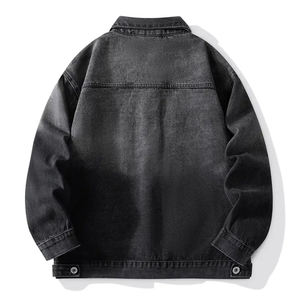 Ropa de diseñador de alta calidad, pantalones vaqueros y chaqueta para hombre, chaqueta vaquera personalizada desgastada de manga larga con botones de gran tamaño para hombre - Product Image 2