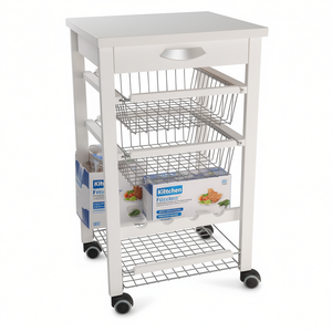 Chariot de rangement alimentaire blanc ARTURO par Arredamenti Italia - Product Image 2