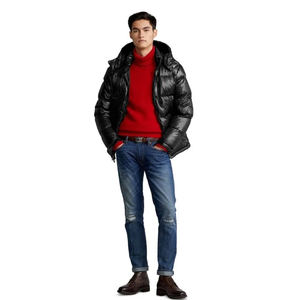 Chaqueta acolchada corta acolchada para hombre, abrigos estilo Streetwear Color negro puro logotipo personalizado e impresión disponible chaqueta para hombre - Product Image 4