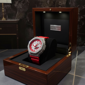 Reloj de Lujo Personalizado, Deportivo, Hip Hop, de Acero Inoxidable, Analógico, con Forma de Hoja, Dos Tonos, con Diamantes Moissanite, para Hombre, con Correa de Cuero, Cristal, Mecánico - Product Image 2