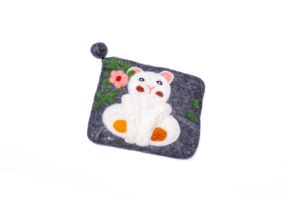 กระเป๋าสะพายไหล่แฟชั่นทำด้วยมือลายแมวสีขาวน่ารักและลายดอกไม้แบบพกพาฤดูใบไม้ผลิที่เป็นมิตรกับสิ่งแวดล้อม - Product Image 4