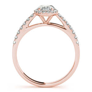 Anillo de Compromiso con Halo de Diamantes en Oro Rosa de 14K, 0.26ct, Forma Ovalada, Estilo Elegante - Product Image 2