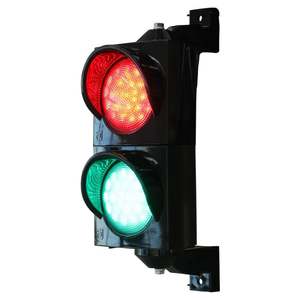 Transmetteur de feux de circulation à LED jaunes à double signalisation 100 mm, lumière de sécurité IP65 pour routes, 12V, en aluminium et plastique - Product Image 1