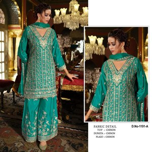 Salwar Kameez de Chinon Pesado 2025 con Bordado y Trabajo con Hilos, Diseño Personalizado y Confortable, Enriquecido con Diseños Tejidos Inspirados en Banarasi - Product Image 2