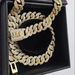 Probador de Diamantes, Cadena Cubana de Plata S925 con Moissanita VVS, Estilo Hip Hop, 3 Filas, para Hombre, 14mm-20mm - Product Image 5