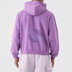 Pull Boxy Fit sérigraphié à capuche avec broderie de logo, sweats à capuche unis personnalisés pour hommes, vente en gros au meilleur prix - Product Image 4