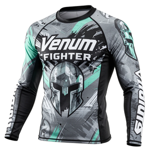 Camiseta de Manga Larga Venum Fighter para Hombre, Negra, de Spandex y Poliéster, de Secado Rápido, para Adultos - Product Image 4