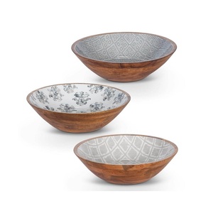 Bol à salade en bois avec design imprimé qualité la moins chère pour les restaurants et les hôtels Vintage nouvel arrivage vente chaude ustensiles de cuisine - Product Image 6