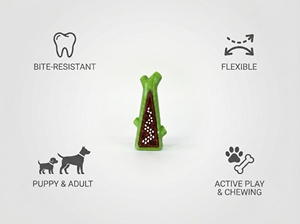 Ledu Squeaky Brush Stick – Durable Soft Rubber Dog <b>Toy</b> with Bristles & <b>Squeaker</b> - Product Image 4