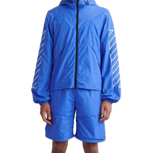 Unisex Streetwear Hooded Solid Windbreaker Shorts Sets Full Sleeve Customized Tracksuits High Quality <b>Windproof</b> - Product Image 1