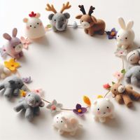 Guirnalda de Animales de Fieltro de Lana de Nueva Zelanda del Himalaya, Hecha a Mano, para Decoración de Habitaciones Infantiles, Festivales y Ambientes Safari