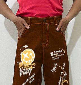 Pantalons pour hommes délavés en plein air OEM imprimés nouveau design de haute qualité vêtements de sport pour hommes jogging logo personnalisé pantalons baggy décontractés pour hommes - Product Image 5