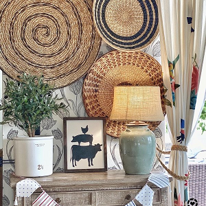 Fabriqué à la main rural jonc de mer décoration murale traditionnelle tressée jacinthe d'eau Art tentures murales assiettes rondes décoration maison vie - Product Image 5