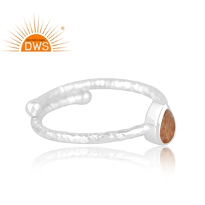 Meilleure vente 925 argent Sterling naturel soleil pierre gemme bague bijoux personnalisés pour les femmes cadeau pour elle - Product Image 4