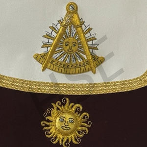 DELANTAL MASÓNICO BORDADO A MANO PASADO MASTER LODGE NUEVO CON COLLAR Y DE - Product Image 3