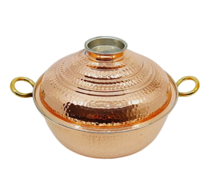 Serveur de cuisine de table en acier Fournitures pour hôtels Vaisselle Design martelé Marmite avec couvercle pour aliments Casserole de luxe - Product Image 4