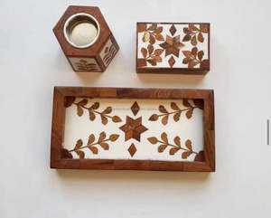 ที่ใส่น้ําหอมฝังไม้อะคาเซียทําด้วยมือคุณภาพสูงเบาะโบกฮาร์ในราคาที่สมเหตุสมผลโดย LUXURY CRAFTS - Product Image 3