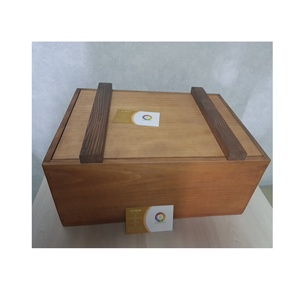 Antique <b>Wooden</b> Crate <b>Box</b> Large Slatted Wood Craft/ Hand Painted <b>Wooden</b> <b>Box</b> with <b>Lid</b> for Storage Gift Christmas Ornament Pattern - Product Image 3