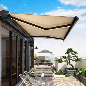 Tenda <span class=keywords><strong>da</strong></span> <span class=keywords><strong>Sole</strong></span> Motorizzata Retrattile 4x2m 4x3m 5x3m 6x3m, Protezione Completa per Esterni in Alluminio, Balcone, Giardino, Antipioggia, con Telecomando - Product Image 2