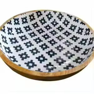 Fabricante y mayorista, ensaladeras de madera, ensalada de frutas, cuenco de madera impreso, calcomanía interior, esmalte, Calidad única, mango personalizado - Product Image 2