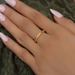 ได้รับการรับรองตามต้องการจาก VVS Lab ที่ปลูกเพชร14K แหวนแต่งงานสีทองล้วนเครื่องประดับแฟชั่น - Product Image 6